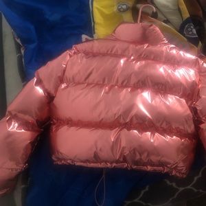 Pink metallic Puffer Coat…it’s a size Small..Been worn once